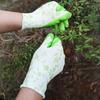 1 Pair Gardening Gloves Waterproof Latex Gloves with Elastic Wrist Floral Print Anti Stabbing Protective Gloves