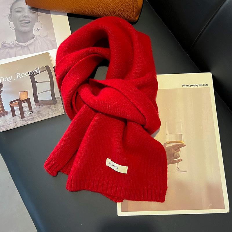 Australian Pure Wool Cashmere Scarf - Unisex Winter Warm Knitted Solid Color