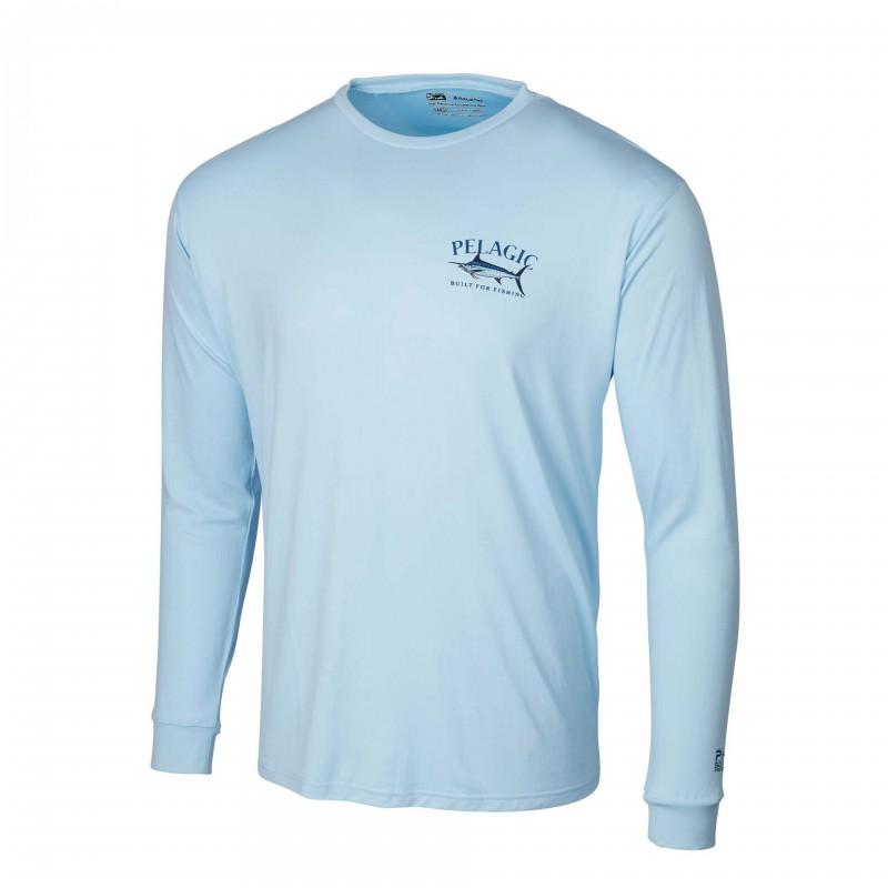 Mens Quick-Dry UV Protection Fishing T-Shirt Long Sleeve Crew Neck Breathable Sportswear Outdoor Angling Summer Fall
