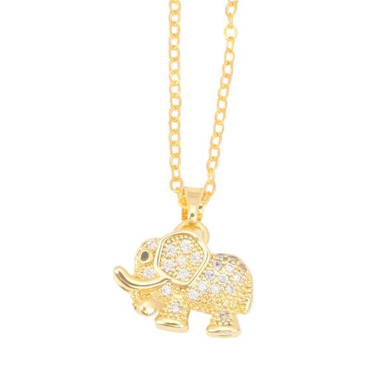 Ожерелье в виде слона для женщин, цепочка со слоном и ключицей, благоприятное украшение в виде животного для девушки