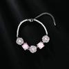 High-end Zircon Camellia Necklace Light Luxury Accessories Collarbone Chain Bracelet Earrings Dress with Elegant Jewelry Set
