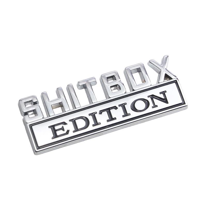 Car 3D Metal Chrome Sticker Emblem SHITBOX EDITION Badge Car Tail Trunk Side Body Scratch Styling Stickers Auto Accessories