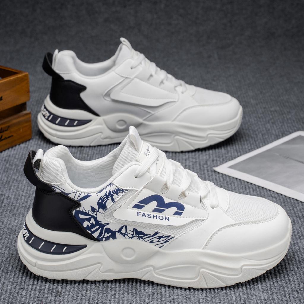 Летняя мужская обувь новые дышащие сетчатые кроссовки мужские трендовые универсальные белые туфли платформа повседневные папины кроссовки мужские