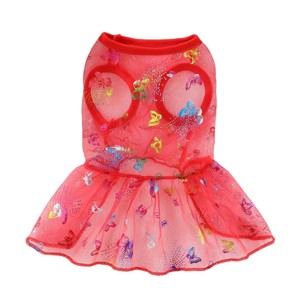 Small Dog Butterfly Princess Dress Lightweight Mesh Summer Cute Teddy Pet Coat for Cats and Dogs Spring Summer New Dog Clothes
