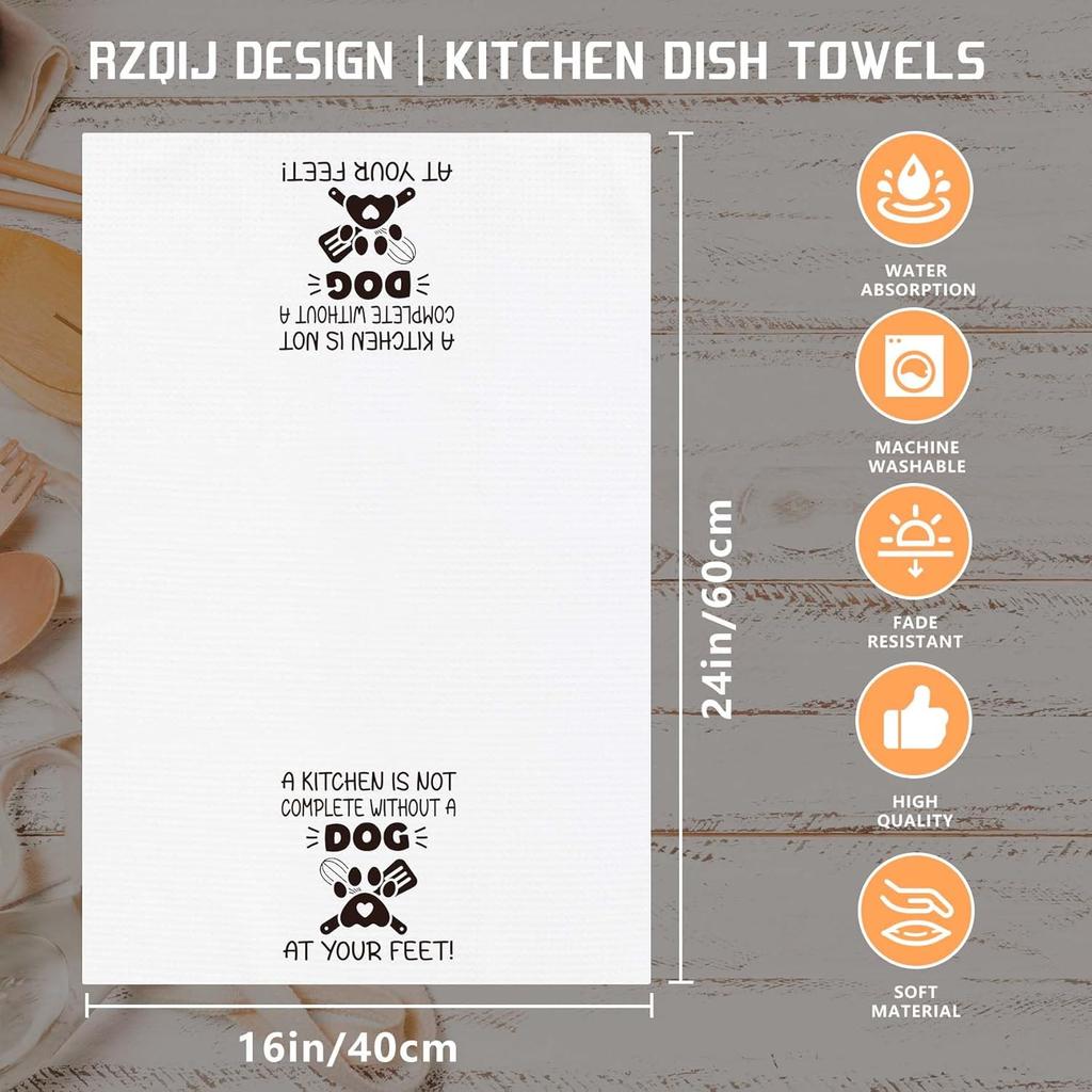 Funny Dog Towels Dish Towels Dishcloth, Dog Mom Gifts for Women Dog Lovers, Cute Dog Decor for Kitchen Bathroom Home, 16 x 24 Farmhouse Decoration