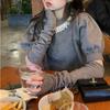 Французский свитер с кружевными рукавами-буфами, женский дизайн, нишевый, милый, с круглым вырезом, топ-свитер, новый стиль начала весны