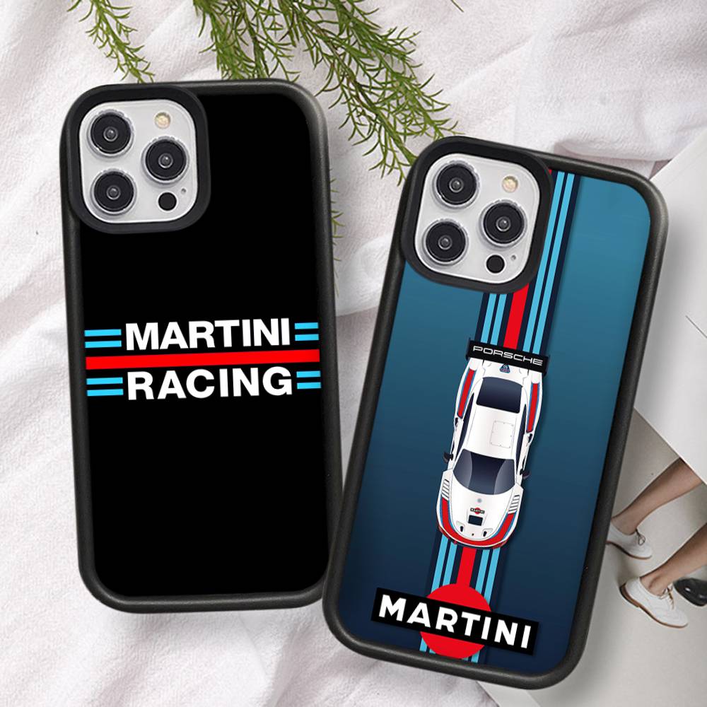 Чехол для телефона M-Martini Racing с горизонтальной полосой из ПК+ТПУ для IPhone 11 12 13 14 15 16 17 Plus Pro Max