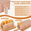 Loaf Pan Set Non Stick Carbon Steel Bread Tin with Lid 2PCS Gold