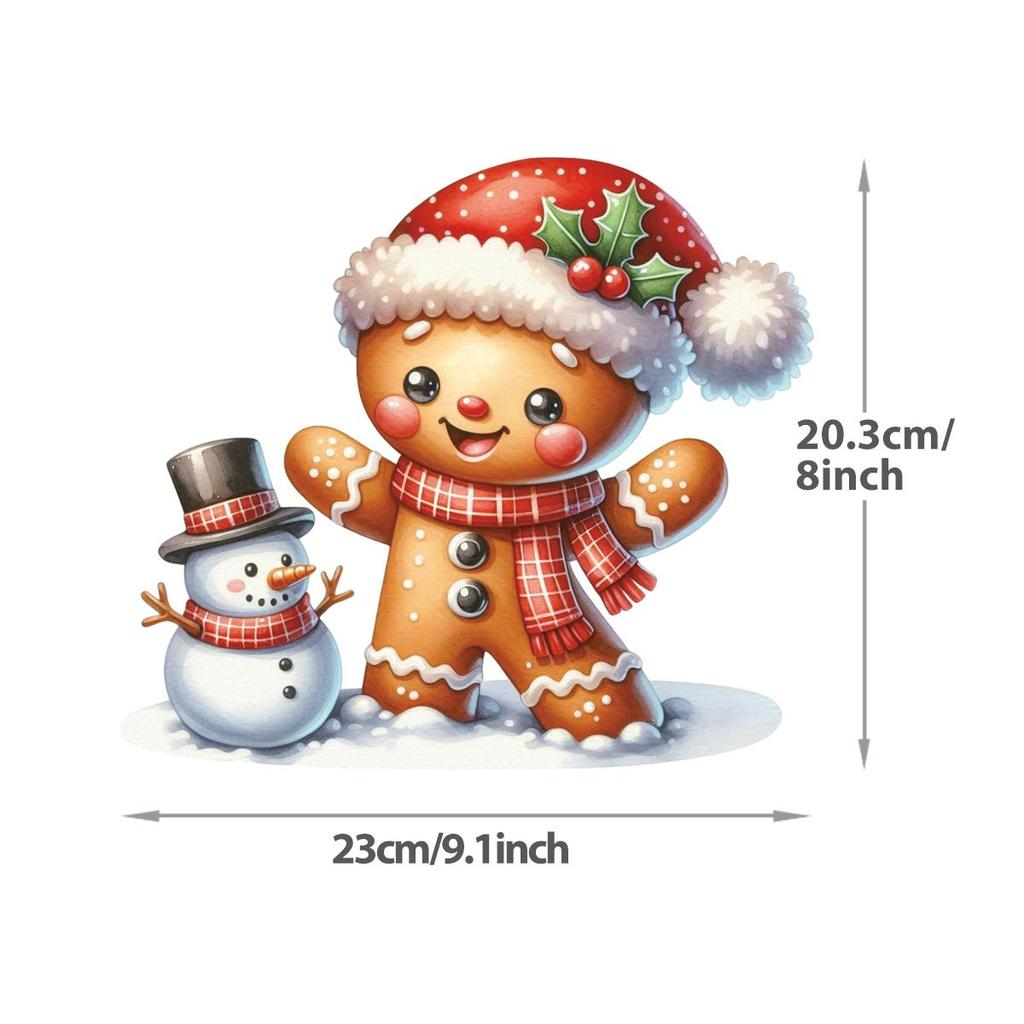 Красивые рождественские термонаклейки, милые пряничные человечки, сделай сам футболки, одежда, наклейки, толстовки, шапки, термотрансферные наклейки, приклеиваемые термопрессом