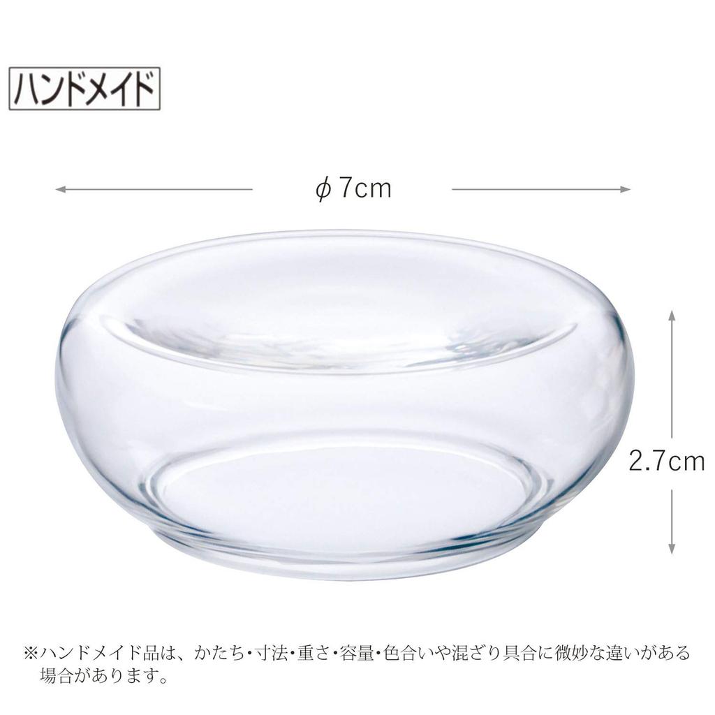 Toyo Sasaki Glass Flower Ornament Amuse Air Plates, Set of 6, Balls, Cups, Glass Dishes, Dishware, Small Plates, TS44041