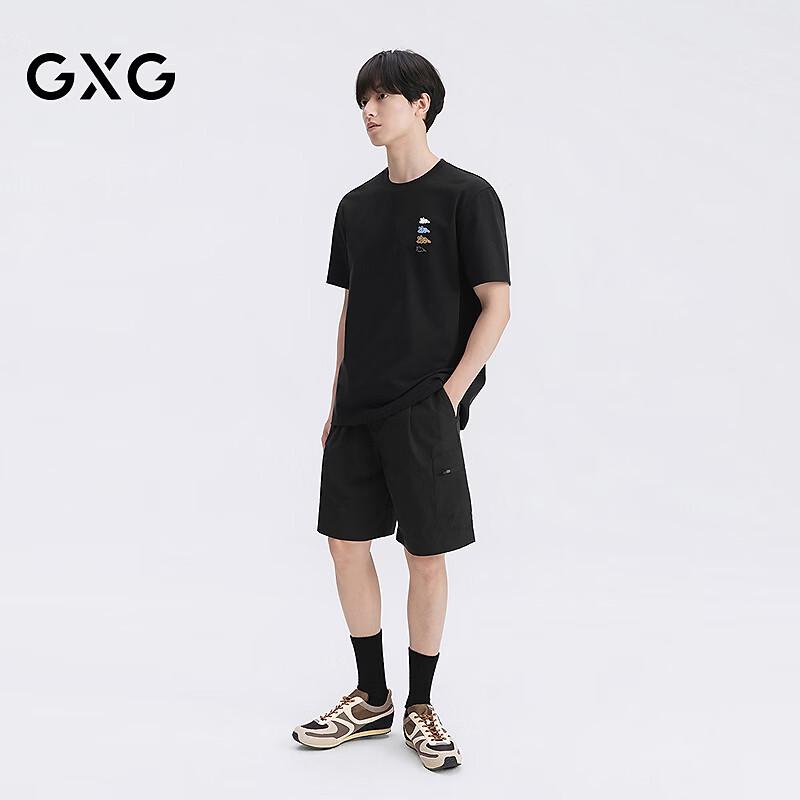 Мужская футболка GXG с эффектом прохлады, с мультяшным логотипом, с коротким рукавом