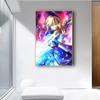 Fate Stay Night Япония аниме постер с фильмами Kawaii Холст Картина Настенная картина для детей Гостиная Украшение дома