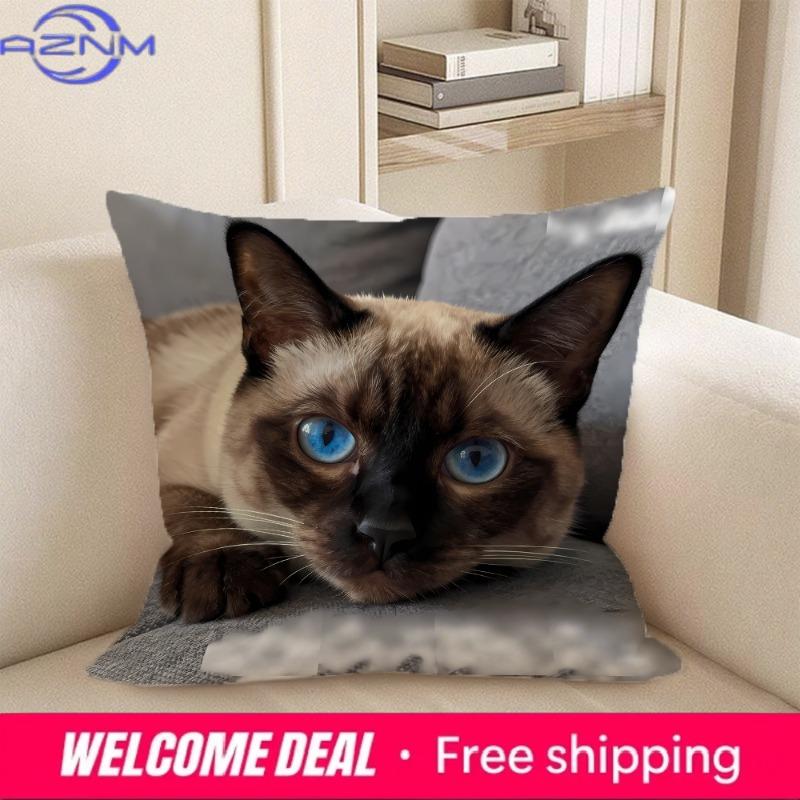 pc Cute Cat Themed D Flat Printed Pillowcases Sofa cushion cover home bedroom room decoration