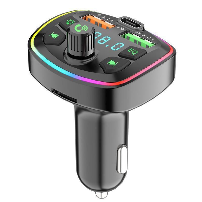 Автомобильный Bluetooth MP3-плеер Звонки в режиме громкой связи Голосовое вещание Быстрая зарядка PD U-диск