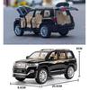 Масштаб 1/24 Toyota Land Cruiser, литая под давлением модель автомобиля, игрушечный автомобиль с откатным механизмом, звуком и светом для детей, коллекция подарков для мальчиков и девочек