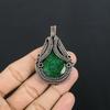 Emerald Pendant, 999 Copper Wire Wrapped Pendant Gemstone Jewelry, Handmade Pendant Amazing Jewelry, Gift For Her