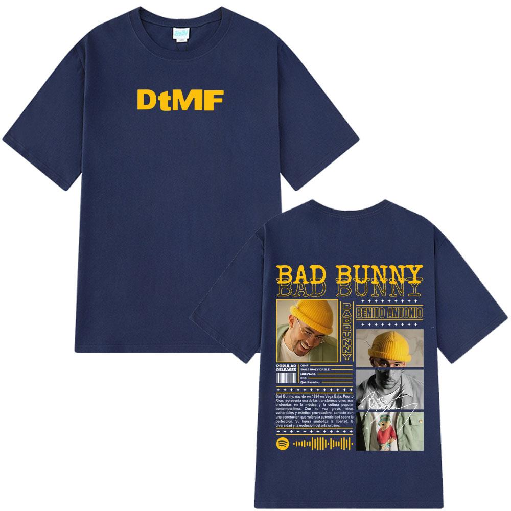 Летняя футболка 2025 года с графикой рэпера Bad Bunny, музыкальный альбом, мужская и женская, мода Харадзюку, 100% чистый хлопок, дышащая футболка, Y2k