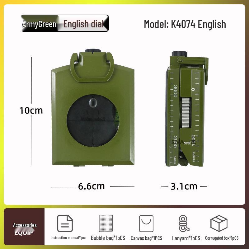 K4074 Высокоточный многофункциональный светящийся наружный компас с уклономером