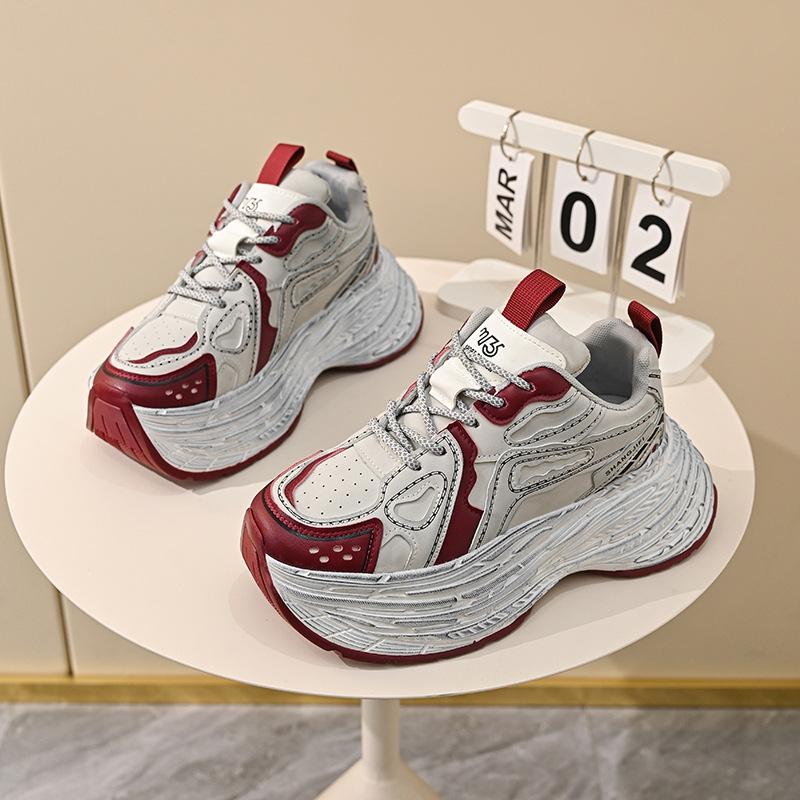 Кроссовки на толстой подошве, сетчатые дышащие, повседневные, папины кроссовки, женские, летние, для пар, новая мода, универсальная обувь на толстой подошве