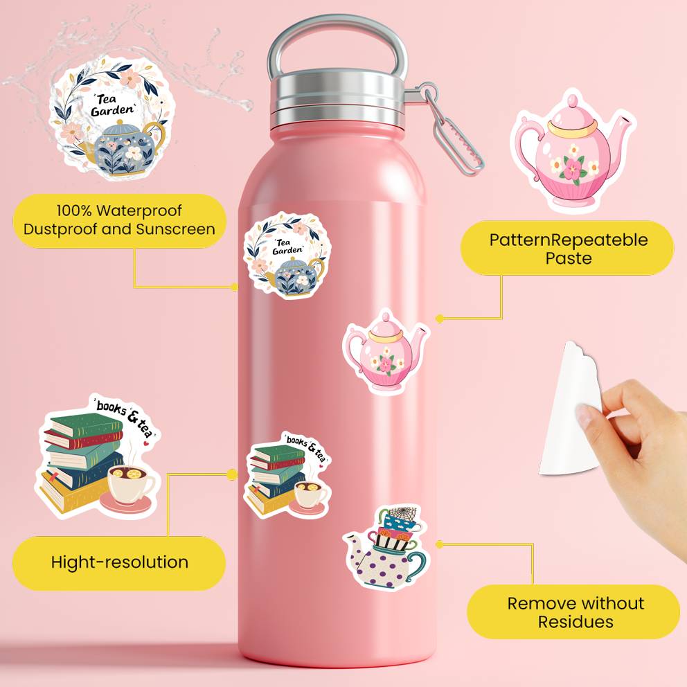 35pcs Pastel Floral Stickers Vintage Books Stationery Stickers DIY Stickers For DIY Phone Laptop Scrapbook Bike Guitar Laptop