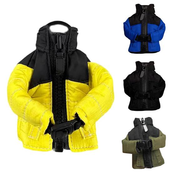 Mini Down Jacket Keychain Fabric Zippered Key Chain Cool Funny Key Jacket