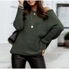 Autumn Women Casual Long Sleeve Sweaters Crew Neck Pure Color Soft Ribbed Knitted Oversized Loose Pullover