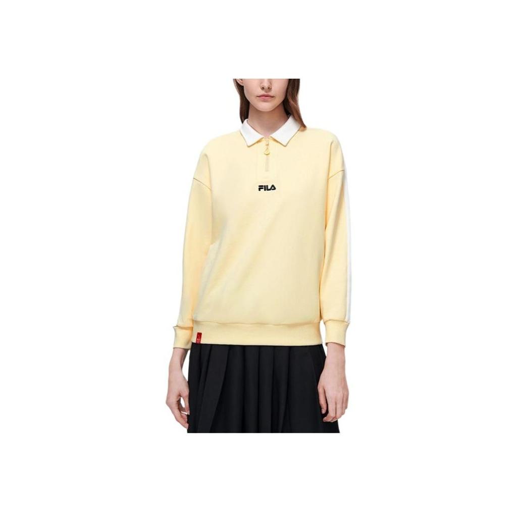 Fila Женское поло с молнией до половины, колор-блок, топы, светло-желтый F11W319209F-YE