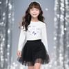 25 Autumn Children's Round Neck Hooded Top with Bow Long Sleeve T-shirt