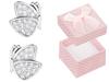 Silver Butterfly Earrings with Cubic Zirconia Pink Women' Rhodium-Plated Studs 925