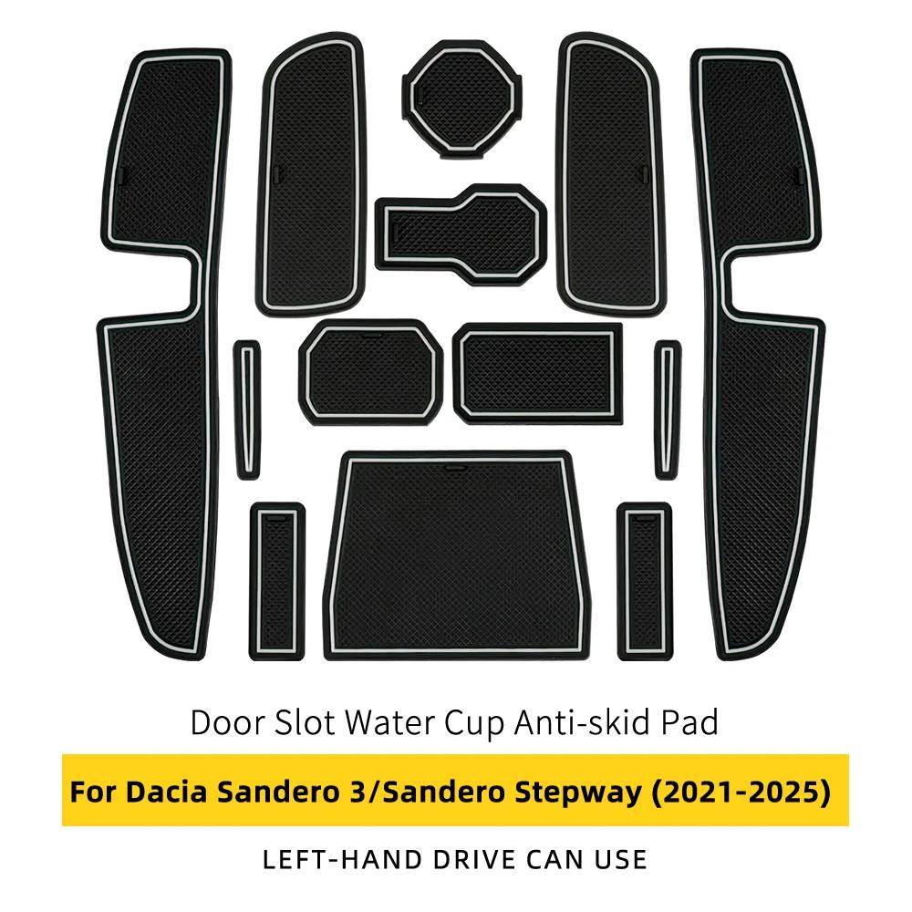 For Dacia Sandero 3 / Sandero Stepway III Car Door Groove Mat Anti-Slip Door Slot Pad Auto Sandero Stepway Accessories PP7