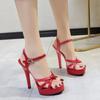 Women Summer Sandals Platform Sandals High-heeled Shoes 13cm Fashion Shows Thin Heels Plus-size Pumps Women's Shoes