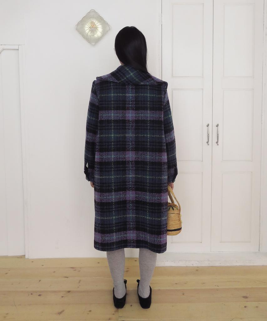 FUNFROMFUN Sailor Collar Overfit Coat, Navy