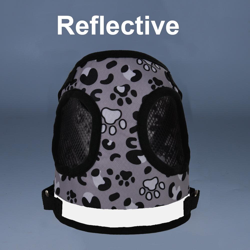Жилет для собак с леопардовым принтом, шлейка без тяги, дышащий, светоотражающий, нагрудный ремень для маленьких собак, кошек, прогулок на открытом воздухе, щенков, мопсов, принадлежности