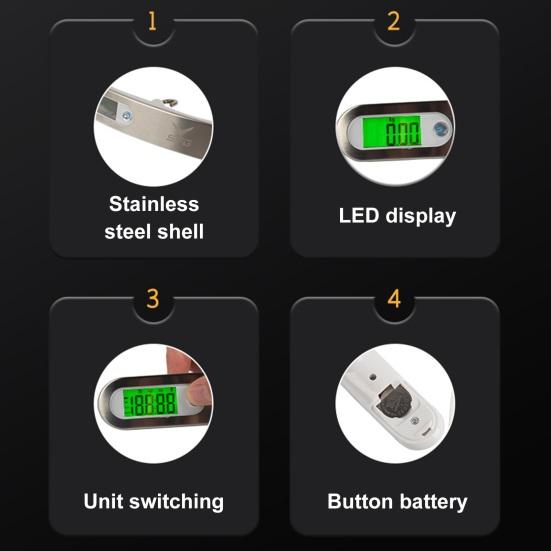 Весы для стрельбы из лука, цифровые весы, высокоточные ручные весы для измерения силы натяжения лука со светодиодным дисплеем до 110 фунтов