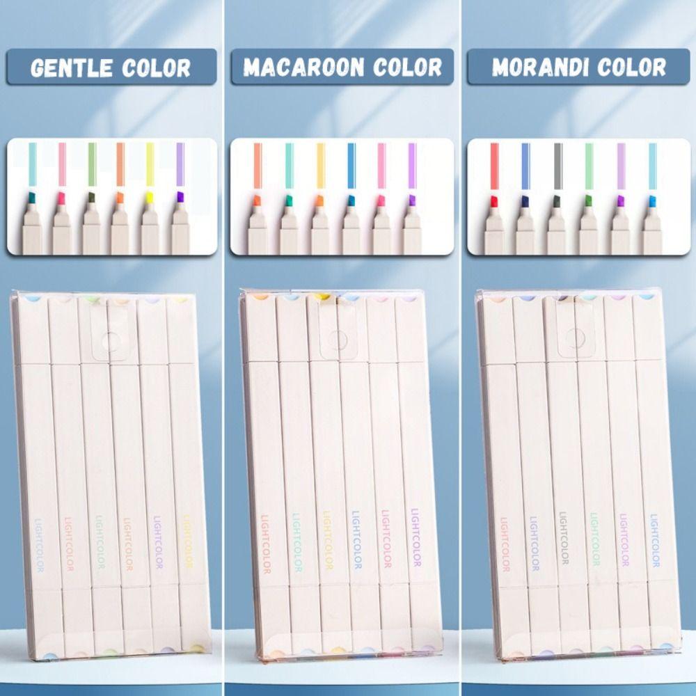 6 шт./набор Маркер для рисования граффити с косым мягким наконечником Флуоресцентный маркер Студенческий подарок