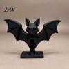 Mysterious Holiday Party Supplies 3D Printed Bat Figurine, Gothic Black Sculpture, Spooky Table Decor Tabletop Ornament for Halloween Home Shelf Desk