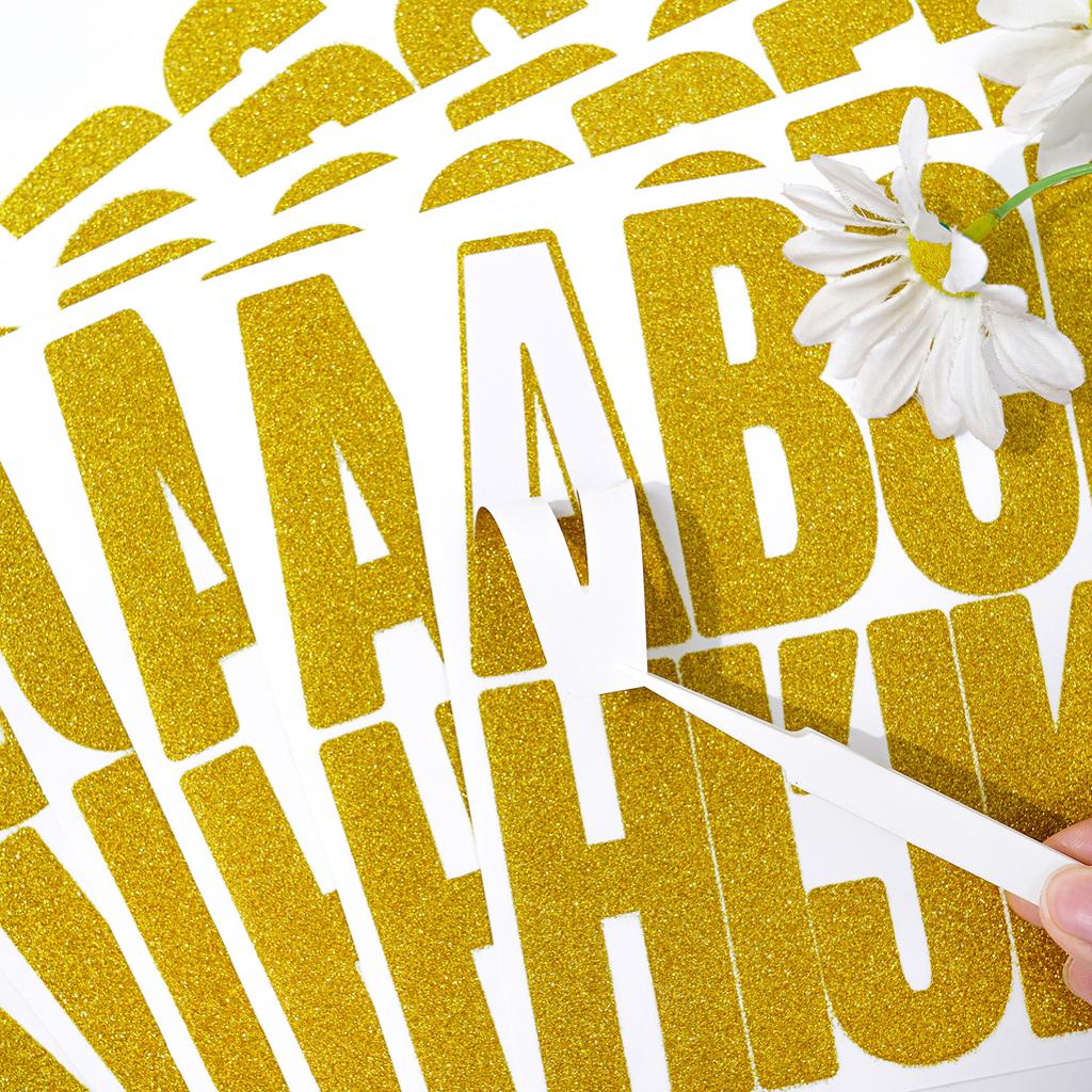 3-дюймовая блестящая наклейка с буквой, блестящая пудра, украшение для праздника, дня рождения, вечеринки, сделай сам, водонепроницаемая, большого размера, блестящая наклейка с буквой