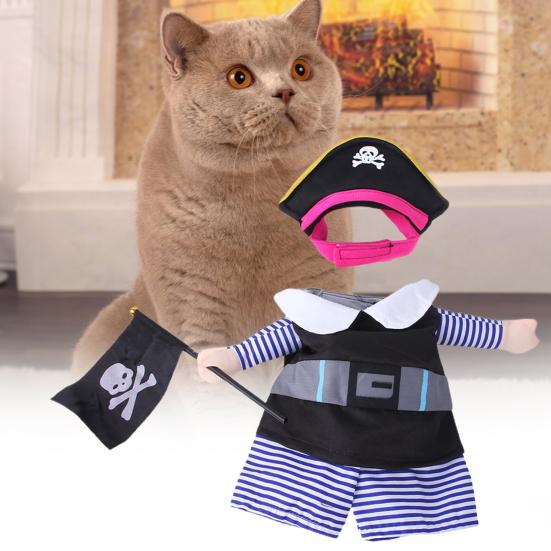 Костюм для косплея для домашних животных, нарядное платье для улучшения атмосферы, забавная одежда для домашних животных, пиратов, собак и кошек