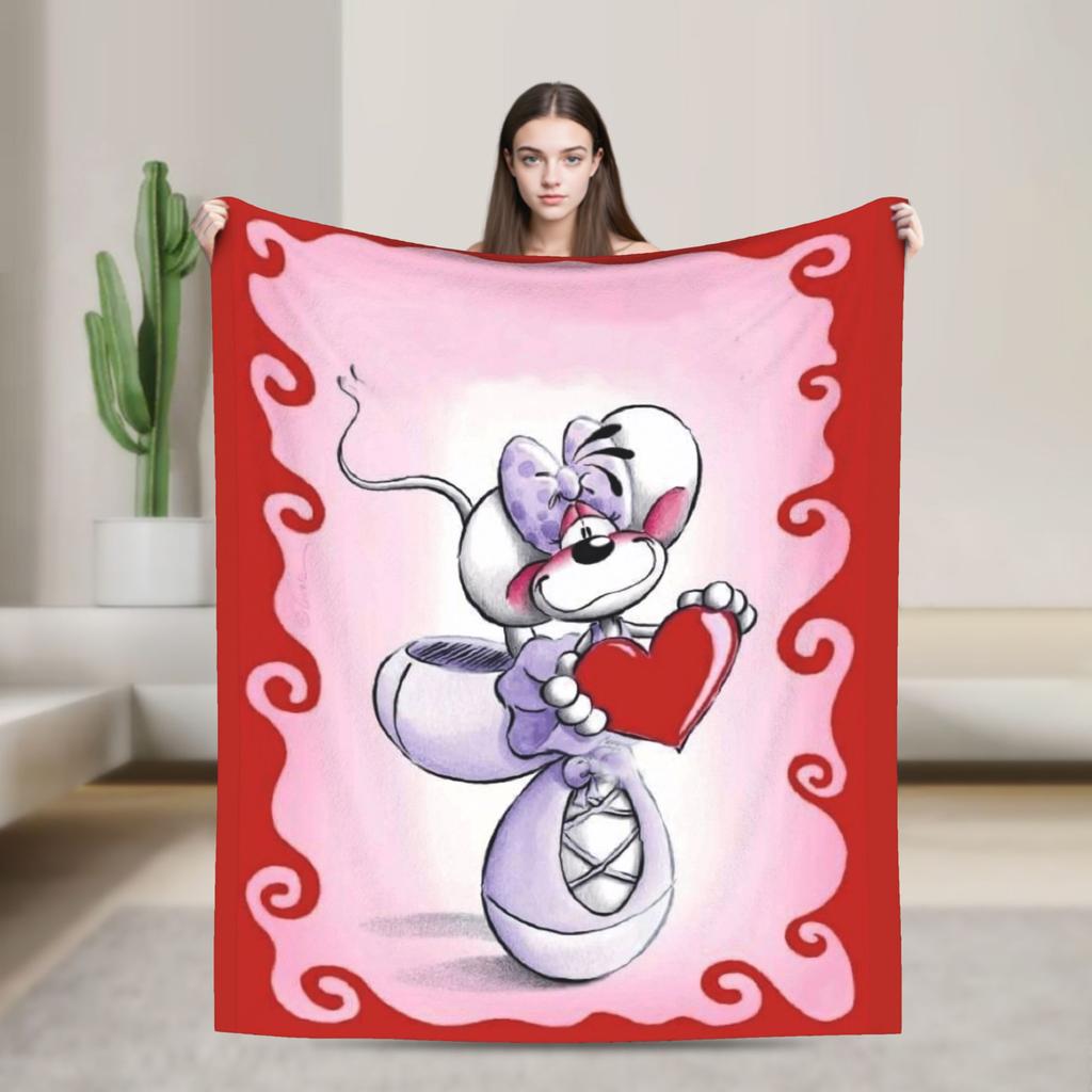 Diddl Cartoon (8) Blanket Quality Super Soft Throw Blanket Winter Airplane Travel Living Room Fluffy Bedspread