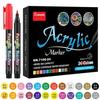 6/12/24/36 Color Acrylic Paint Brush Marker Pen Set Drawing Painting Art Marker Wood Glass Fabric Scrapbooking Stationery Supplies