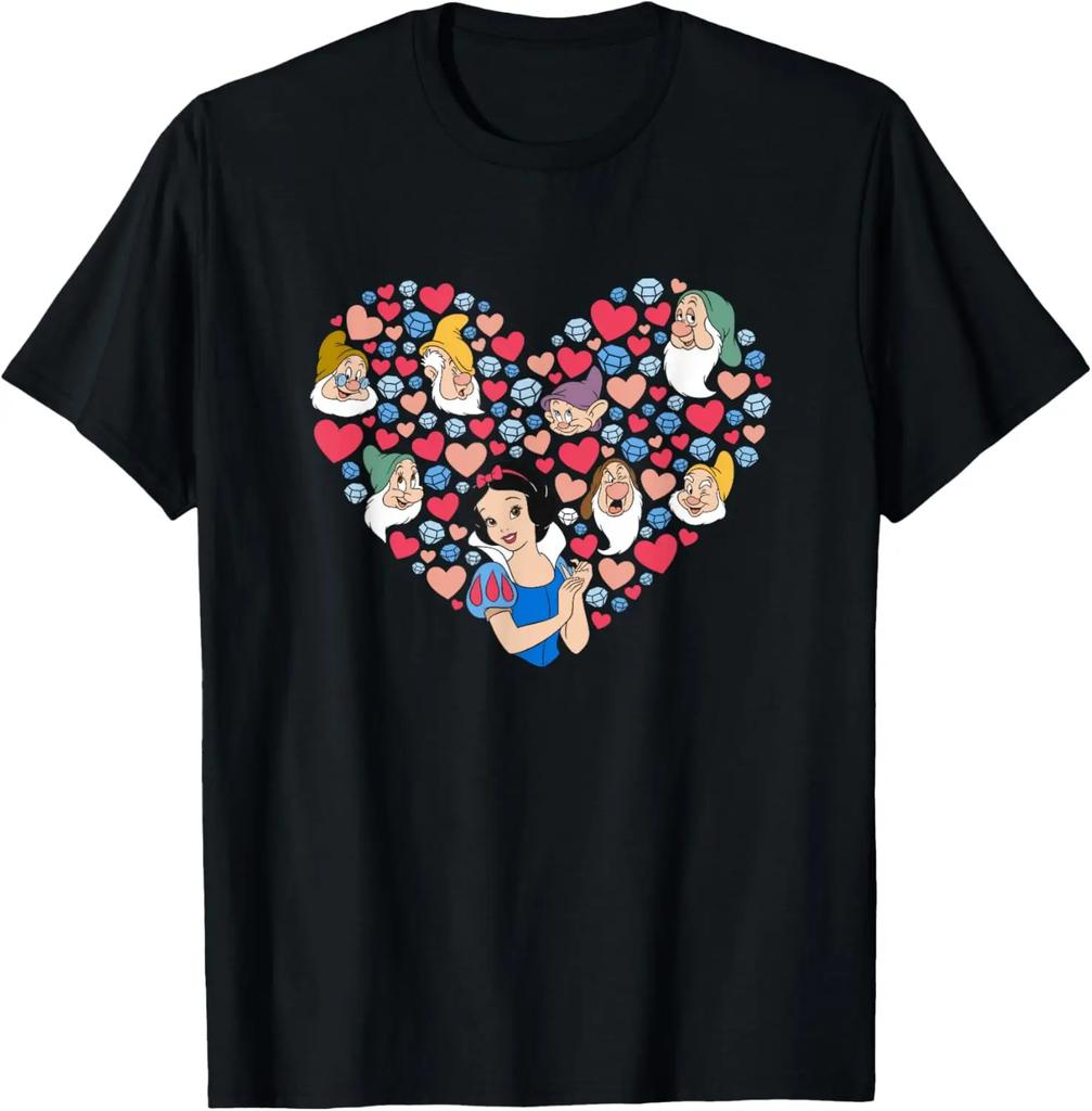 Hot Fashion Snow White and The Seven Dwarfs Heart Valentine's Day T-Shirt S-4XL Four Seasons Unisex