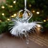 Yousheng Crystal Clear Christmas Ornament Sparkly Tree/Ballerina/Bow/Star Christmas Hanging Decoration for Bedroom Living Room Farmhouse Holiday Home