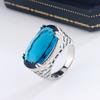 Oval Blue Cubic Zirconia Women Rings New Trendy Wedding Anniversary Party Elegant Female Accessories Gift Noble Jewelry