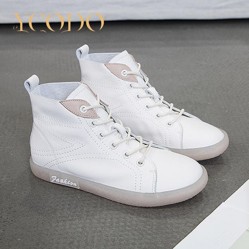 Женская весенне-осенняя женская обувь из воловьей кожи с мягкой подошвой в рубчик, высокие нескользящие туфли на плоской подошве для беременных