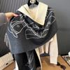 New Winter Women's Fashion Cartoon Horse Jacquard Shawl Cashmere Scarf Luxury Brand Thick Warm Women Blanket Soft Silk Shawl