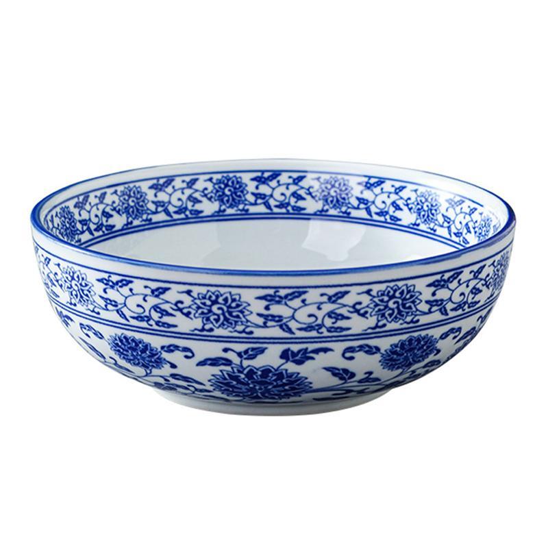 8 Inch Blue-White Chinese Style Ceramic Bowls Instant Porcelain Bowl Pasta Ramen Soup Bowls Kitchenware | Bowls