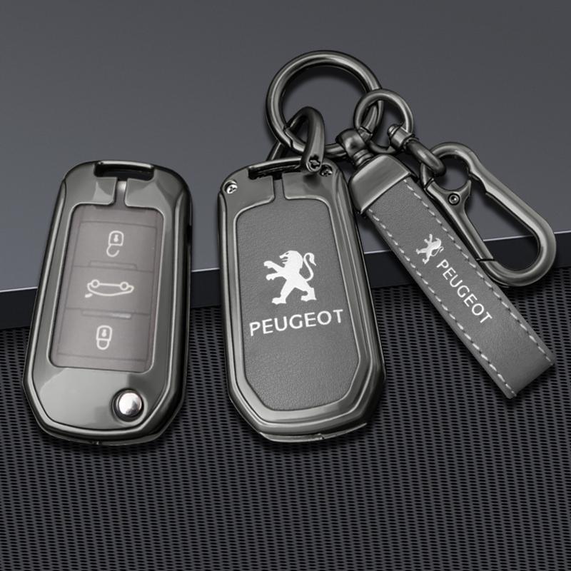 Zine Alloy Car Remote Key Case Shell Cover Protection Fob For Peugeot 208 2008 301 308 508 5008 RCZ Keychain Styling Accessories