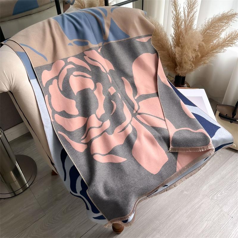 NEW Brand Warm Cashmere Poncho Shawl Scarf Luxury Print Thick Pashmina Winter Blanket Wraps Bufanda Casual Hijab Stoles Echarpe