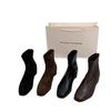 Square Head Boots Women's Autumn and Winter Elastic Skinny Boots High Boots Back Zipper Knight Boots