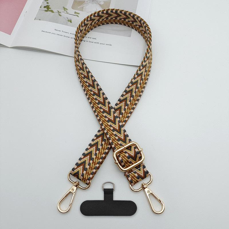 New Color Bag Shoulder Strap Mobile Phone Lanyard Woven Fashion Contrasting Color Bag Strap Crossbody Dual-purpose Strap